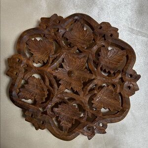 Intricate Brown Wooden trivet